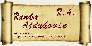 Ranka Ajduković vizit kartica
